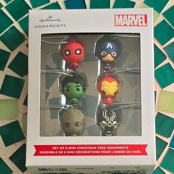 Hallmark Ornaments Mini Marvel Set of 6 Christmas Tree Ornaments - Picture 3 of 4
